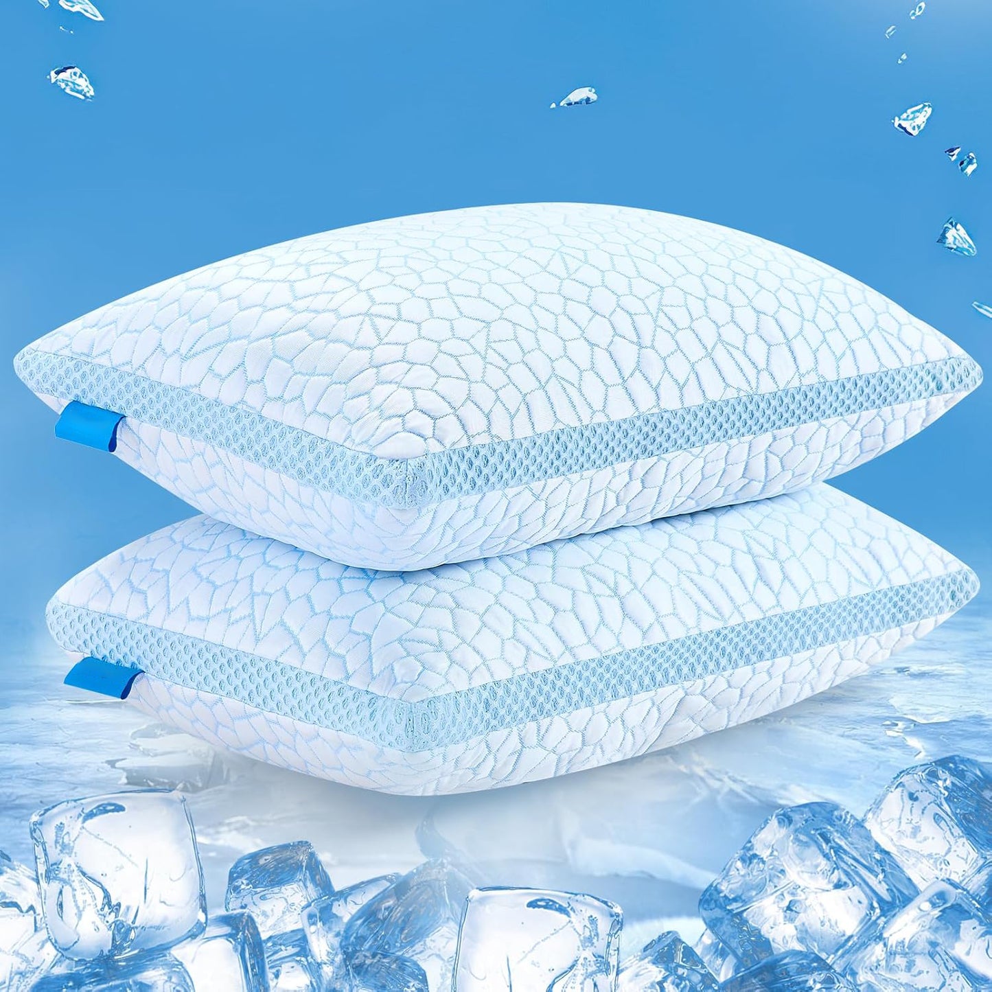 Adjustable Cooling Pillow 2 pack– Stay Cool & Comfortable All Night