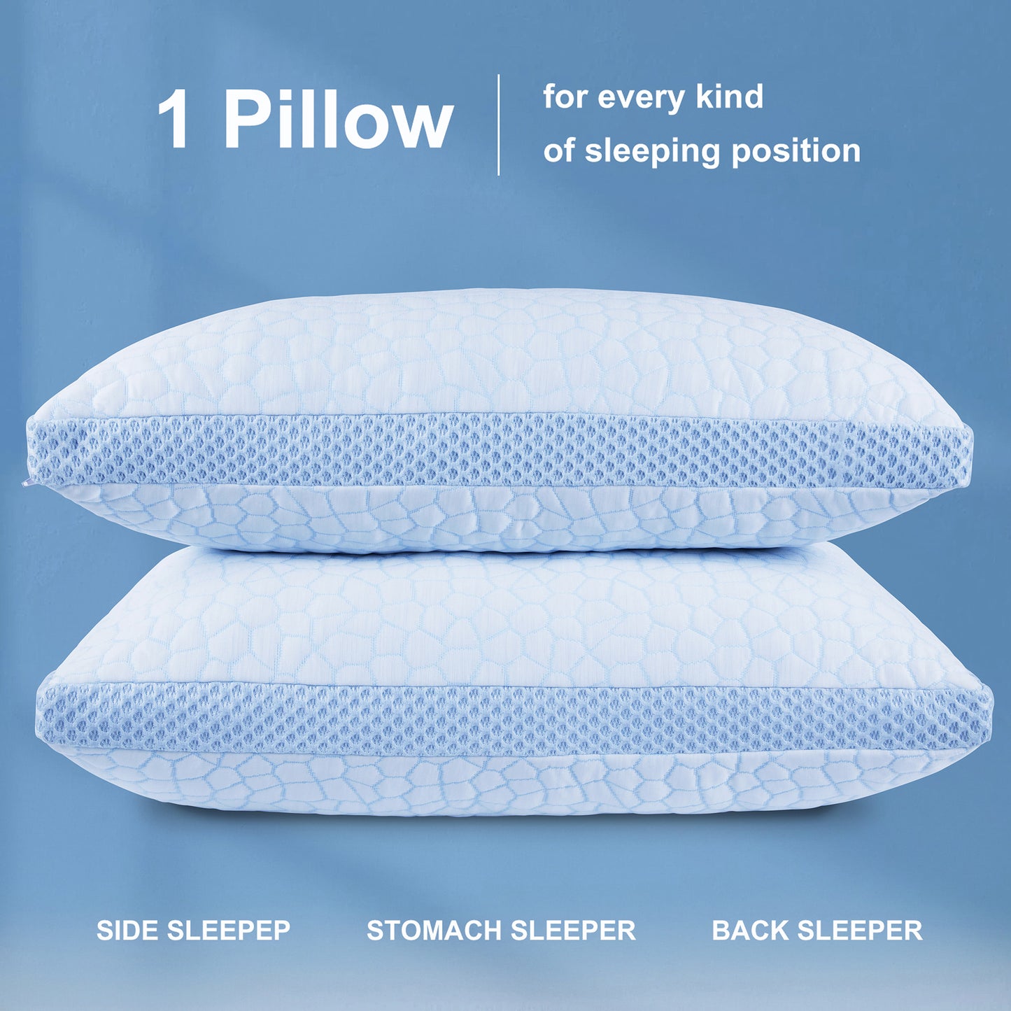 Adjustable Cooling Pillow 2 pack– Stay Cool & Comfortable All Night