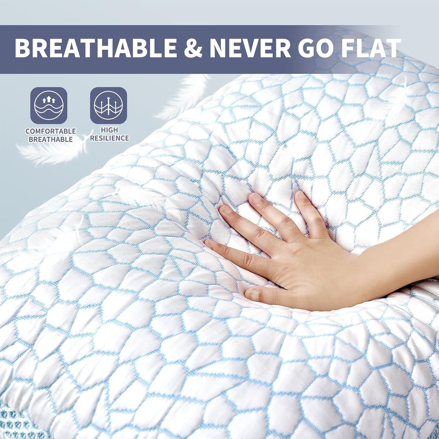 Adjustable Cooling Pillow 2 pack– Stay Cool & Comfortable All Night